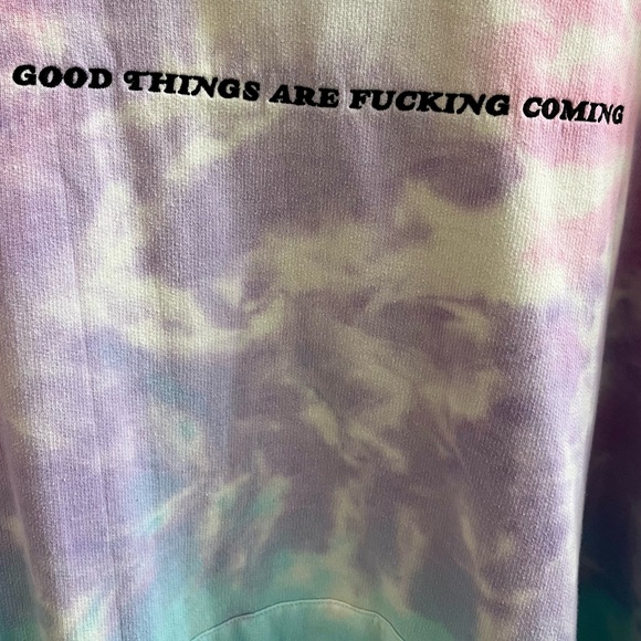 The Mayfair Group Tie-Dye Hoodie with Positive Message - Picture 3 of 4